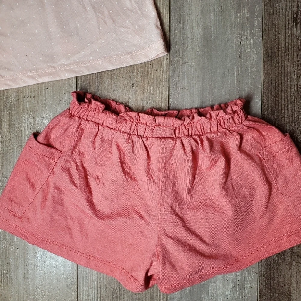 NWT Kids Headquarters 2Pc Pink Toddler Girl Outfit Shimmery Floral Summer